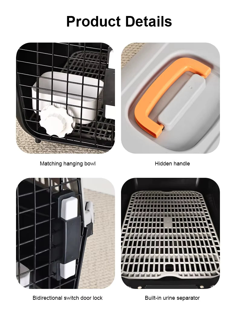 New Design Airline Approved Luxury Pet air  Plastic Dog Cat Cage Pet Carriers for Travel