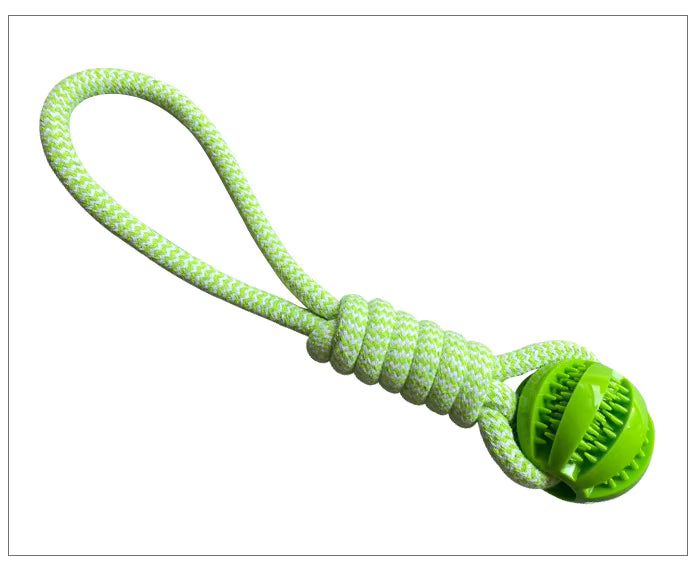 Bite Resistant Dog Rope TPR Toy Pet Interactive Knot Design Dog Chew Rope Teething Toy Pet Cotton Rope