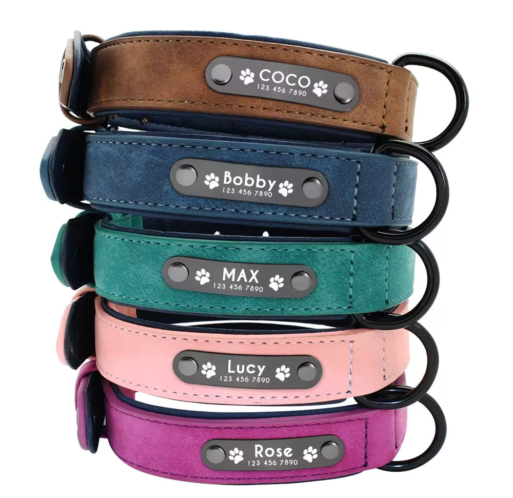 PU Leather Eco-Friendly Dog Collar Hook Loop Closure Modern