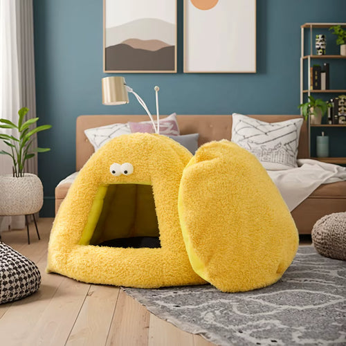 Hot Sale Luxury Modern Pet Bed Removable Cute Floral and Animal Print Plush Soft Comfortable Warm Dog Cat Bed for Winter